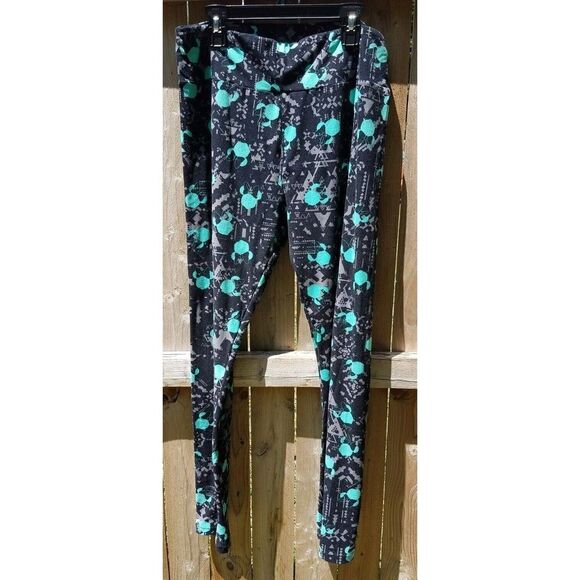 Plus Tall & Curvy LuLaRoe Leggings Disney Minnie Mouse Black & Teal - Picture 1 of 6